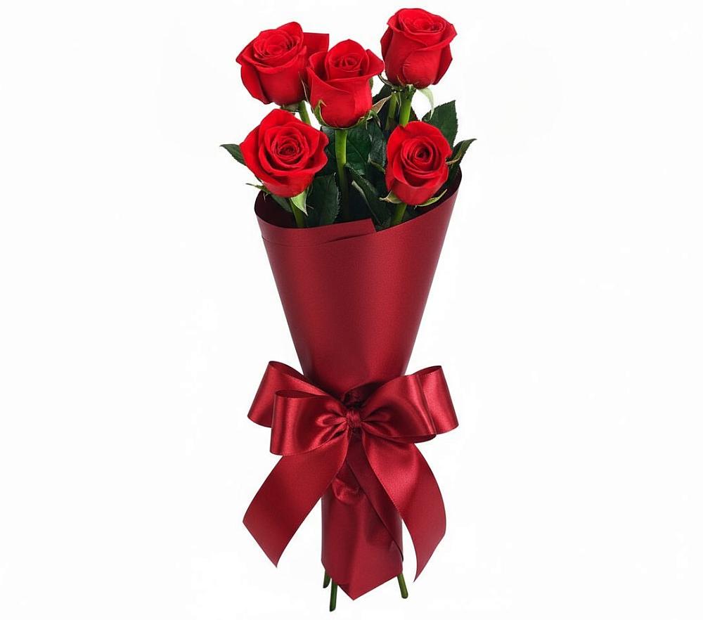 Букет 5 Красных роз Эдлесс Лав в Армизонском