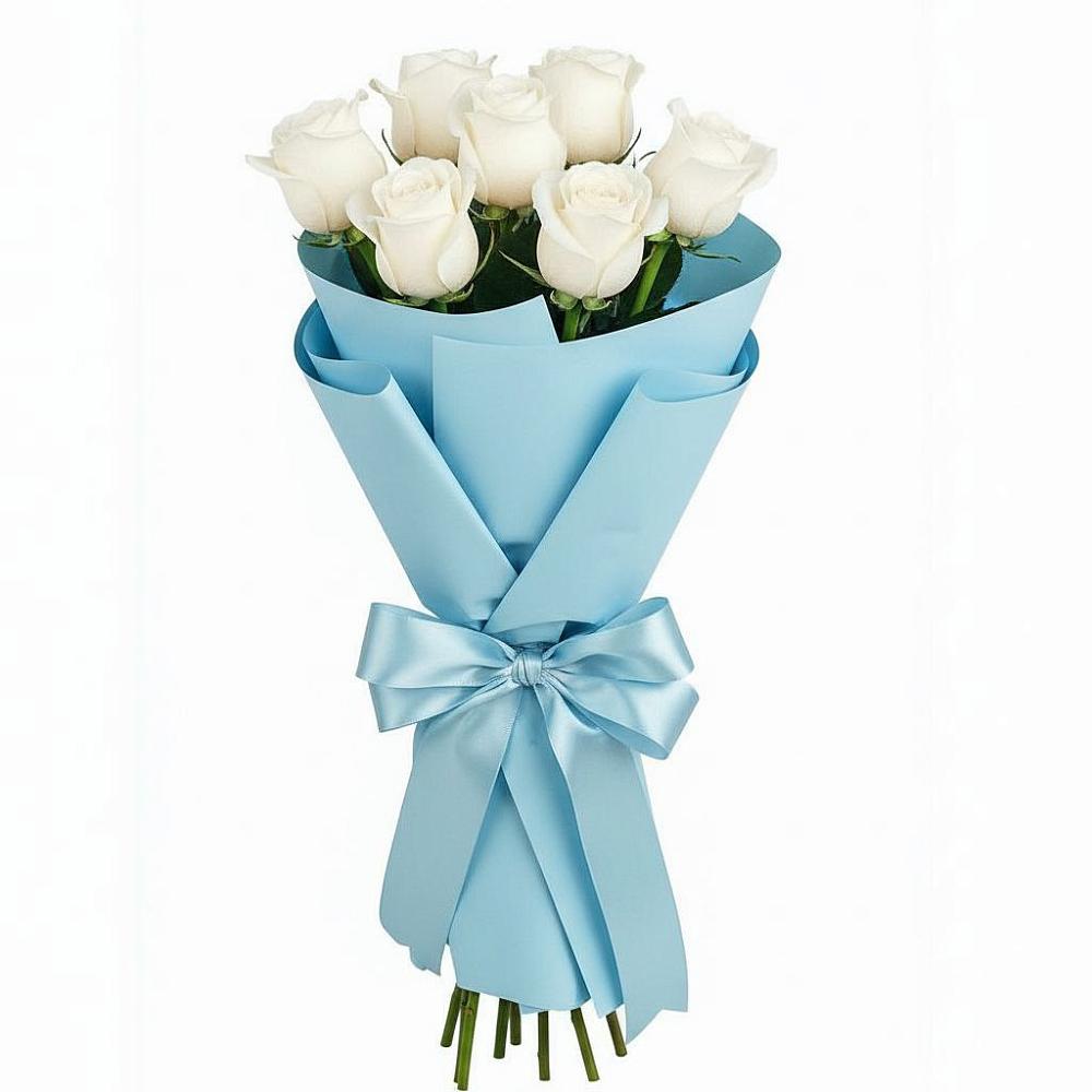 Букет 7 белых роз Проуд в Армизонском