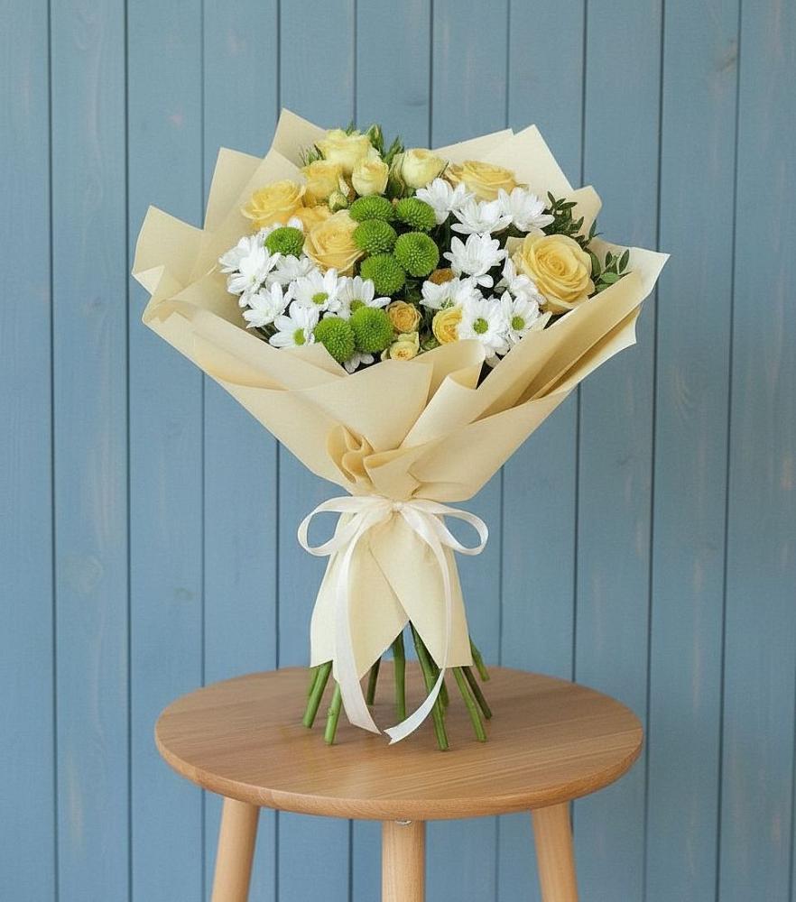 Букет цветов из: Хризантемы и Розы в Армизонском