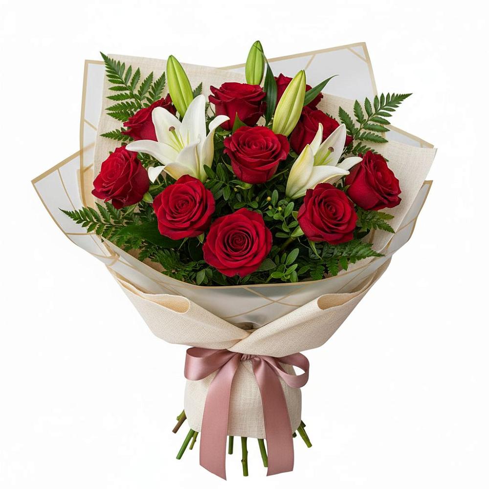 Букет цветов из: Лилии и Розы в Армизонском