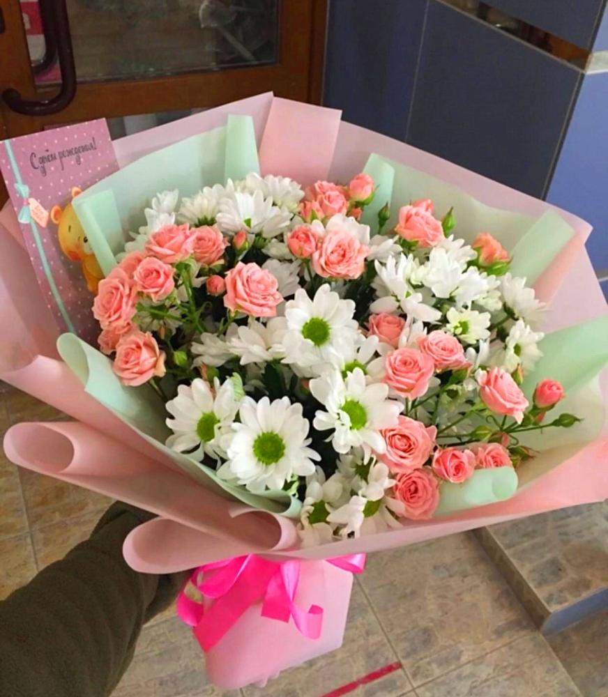 Букет цветов из: Розы и Хризантемы в Армизонском