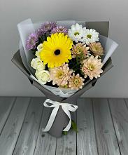 Букет цветов из:  Розы, Герберы и Хризантемы в Армизонском