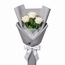 Букет 3 белые розы в Армизонском