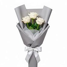 Букет 3 белые розы в Армизонском