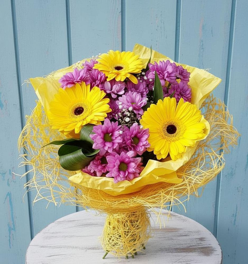 Букет цветов из: Хризантемы и Герберы в Армизонском