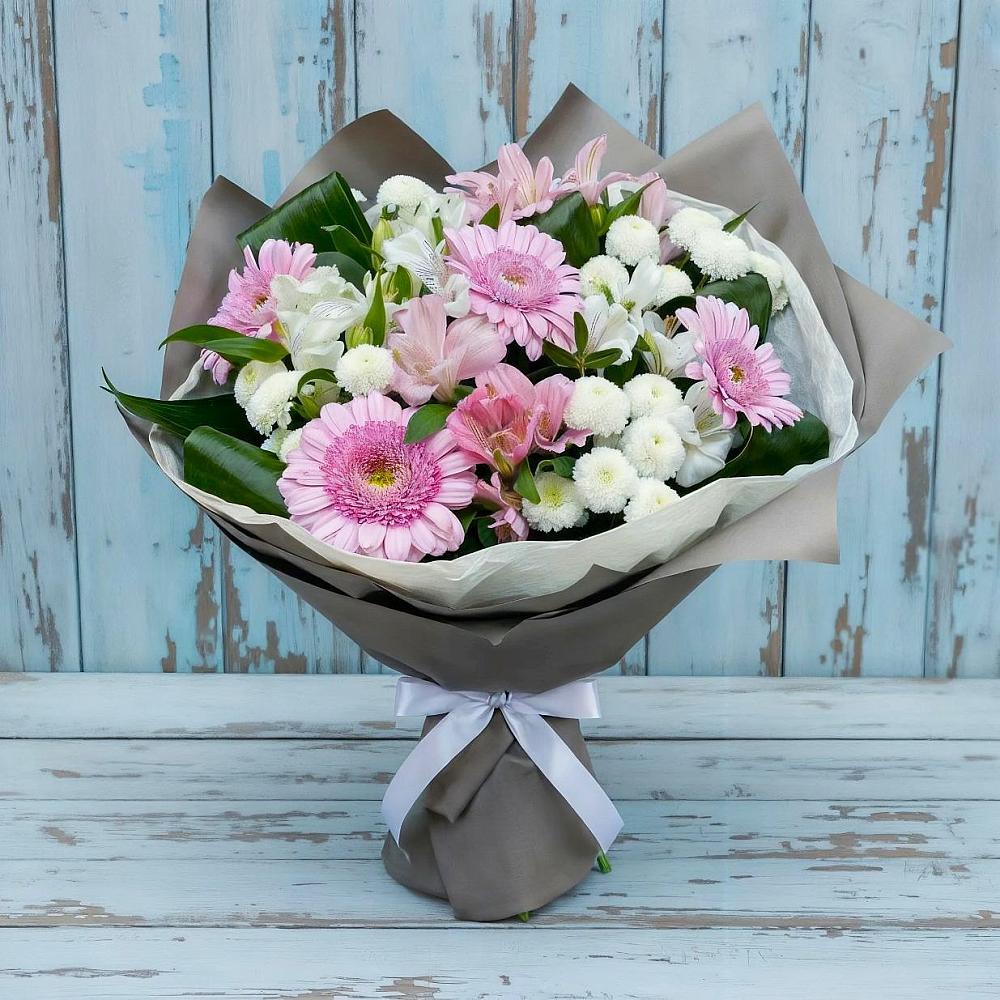 Букет цветов из: Герберы, Альстромерии и Хризантемы в Армизонском