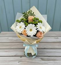 Букет цветов из:  Герберы, Розы и Хризантемы в Армизонском